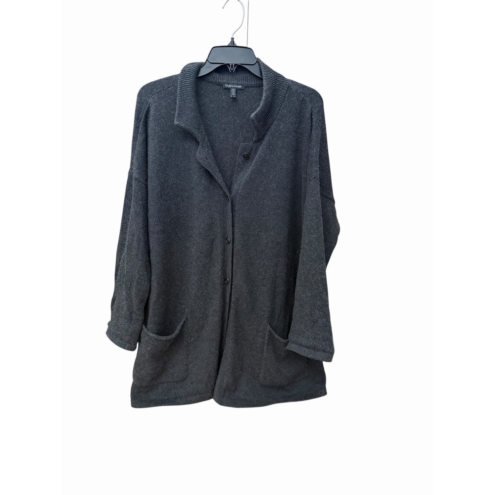 Eileen Fisher Cardigan Sweater Womens Medium Cashmere Blend Knit Jacket #H2-2